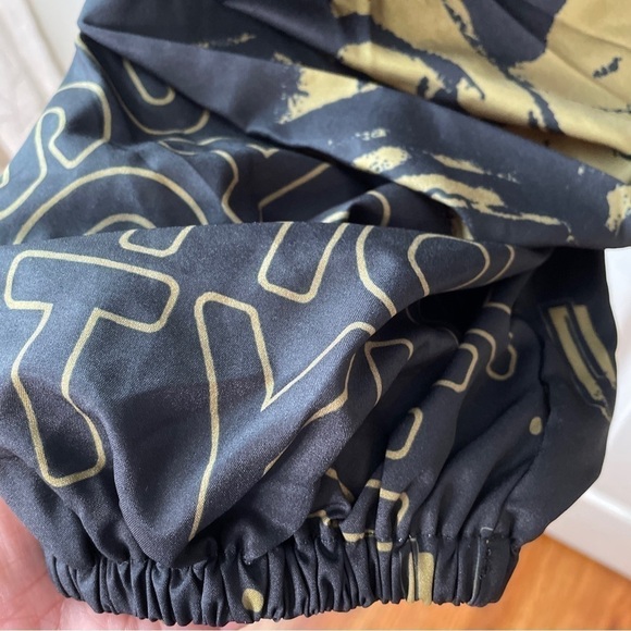 SHEIN Parachute Pants Black Green Elastic Waist Size 4 New - Picture 5 of 15